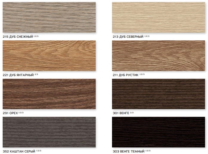 Палитра цветов плинтуса ПВХ Ideal Deconika фото 3.