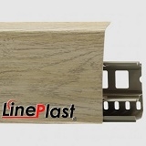 Напольный плинтус ПВХ LinePlast LS008 Дуб Кантри серый 85 мм фото