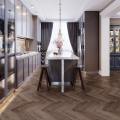Виниловый пол SPC CronaFloor Herringbone Дуб Тулуза фото в интерьере